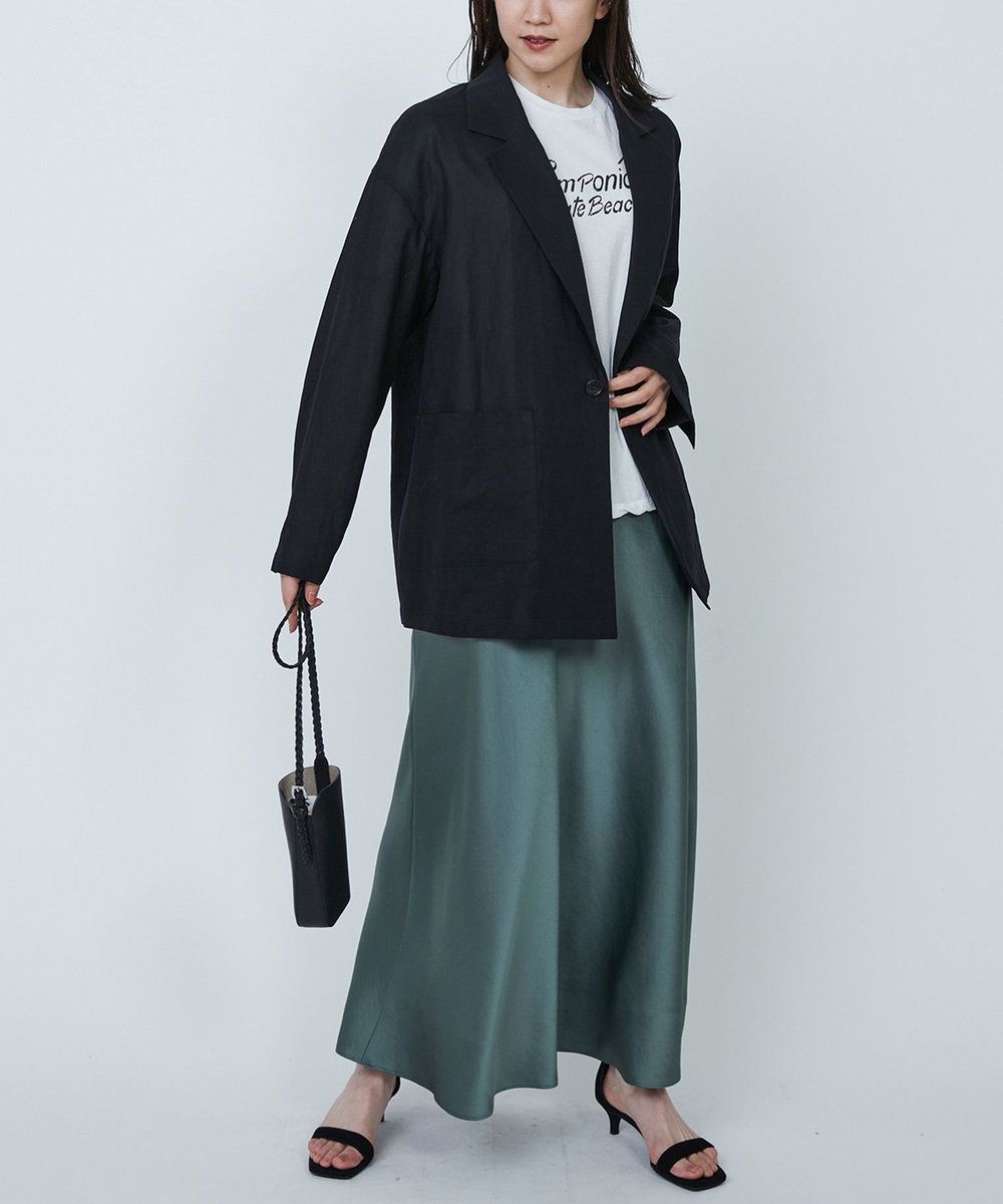 1er Arrondissement サテンマーメイドスカート グリーン