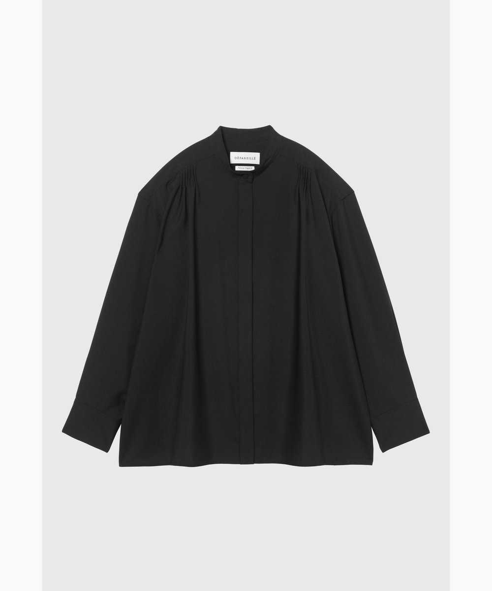 DÉPAREILLÉ WOOL TORO BACKSHAN BLOUSE / ウールトロバックシャンブラウス ブラック
