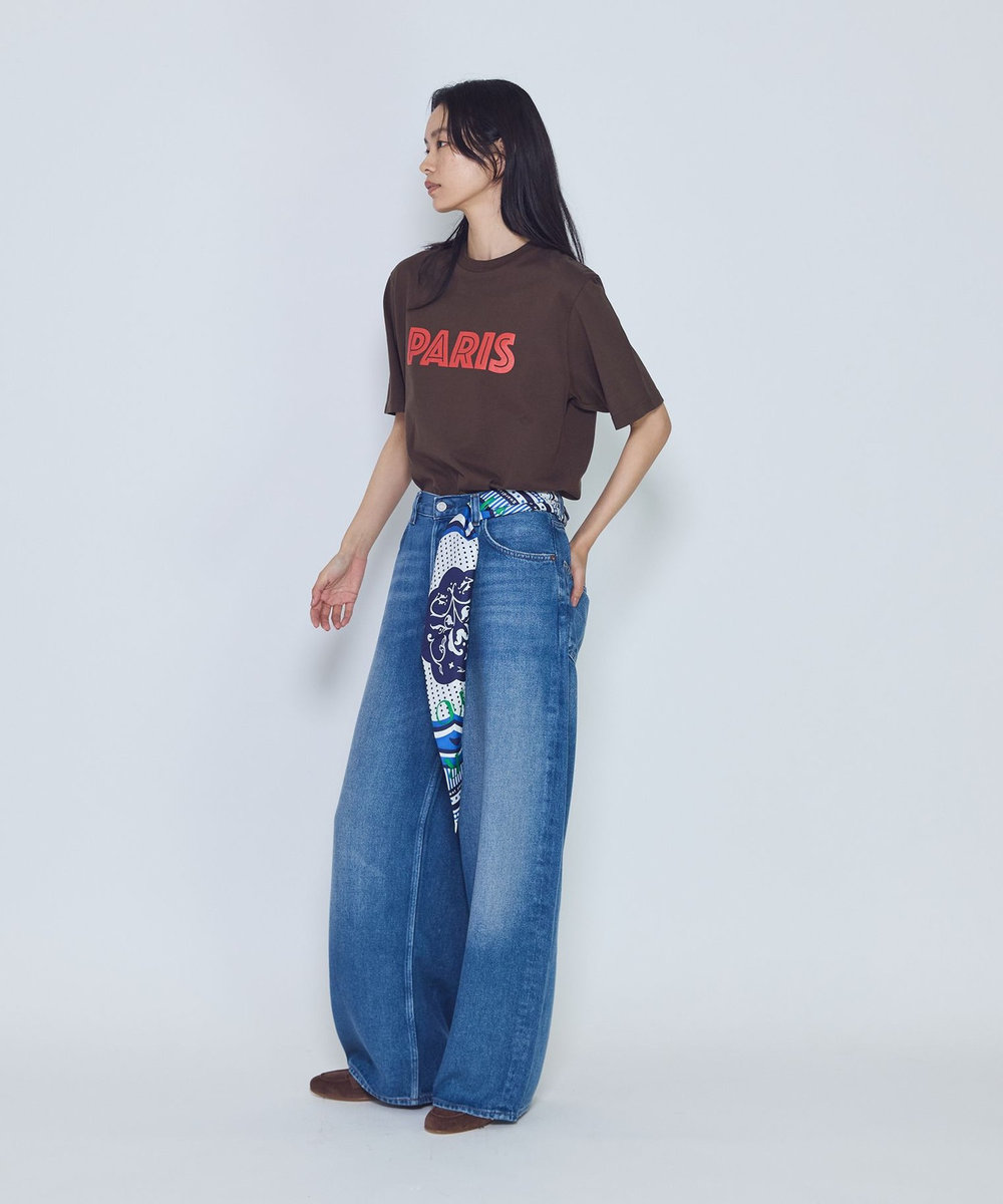 1er Arrondissement プリントTシャツ"PARIS" ブラウン