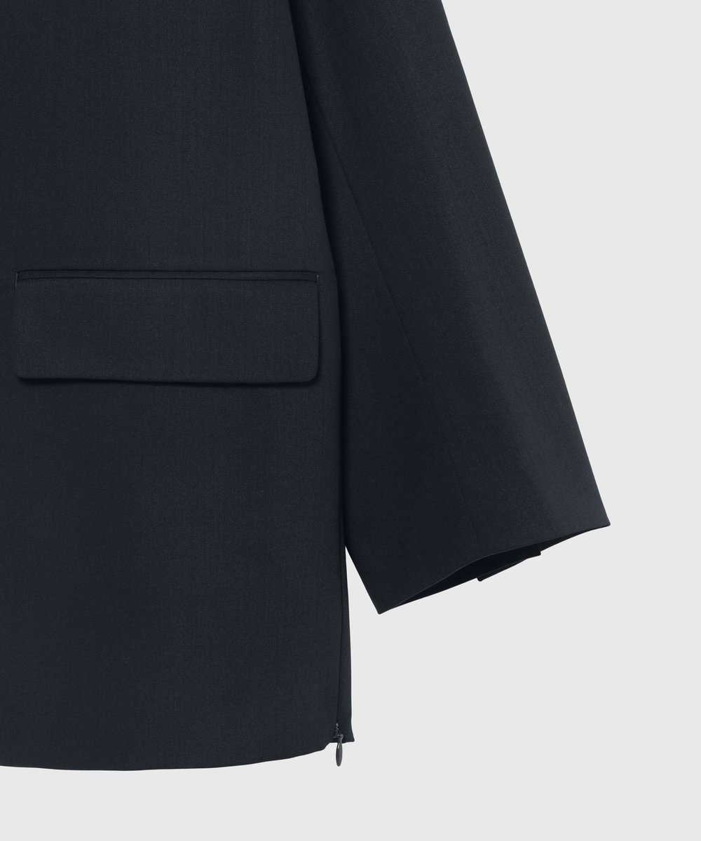 DÉPAREILLÉ WOOL NYLON GABARDINE JACKET / ウールナイロンギャバジンジャケット ネイビー