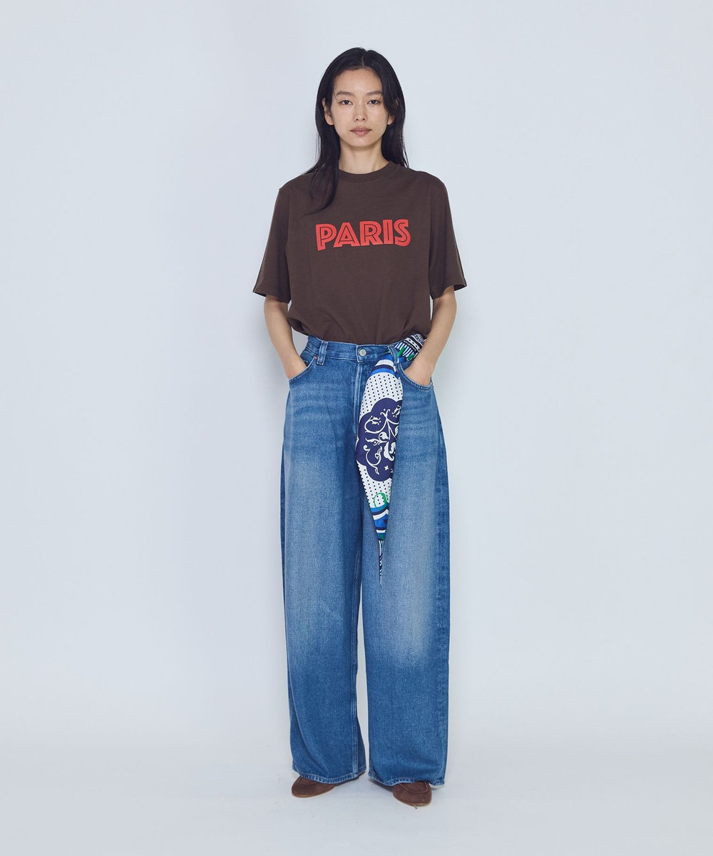 1er Arrondissement プリントTシャツ"PARIS" ブラウン