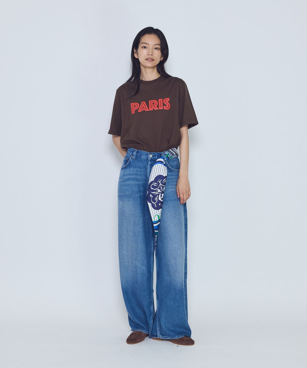 1er Arrondissement プリントTシャツ"PARIS" ブラウン