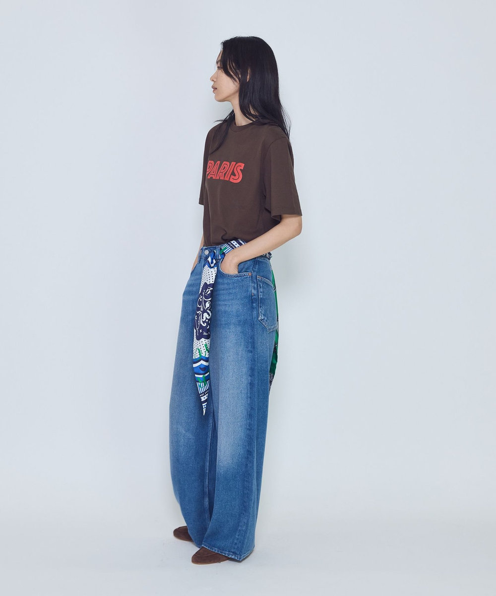 1er Arrondissement プリントTシャツ"PARIS" ブラウン