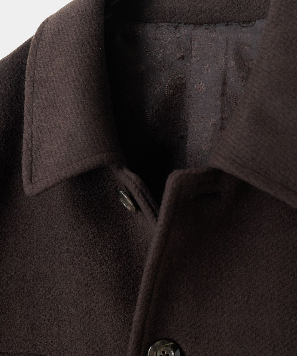 MEN'S BIGI テックビーバーツイルカーコートブルゾン［ストレッチ］ ブラウン