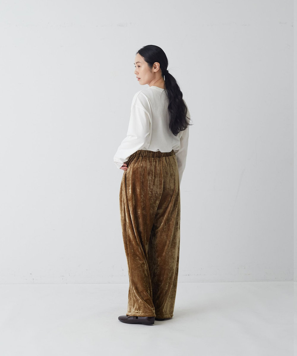 congés payés ADIEU TRISTESSE ベロアパンツ カーキ