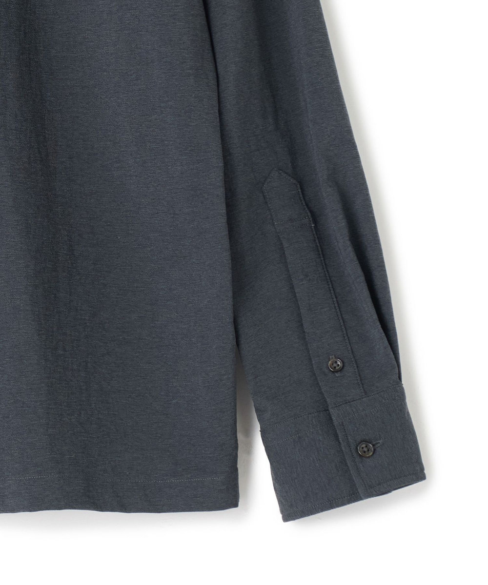 MEN'S BIGI SMARTTECH ナイロンストレッチ スタンドカラーシャツ＜接触冷感/ストレッチ/防シワ性/ウォッシャブル＞ グレー