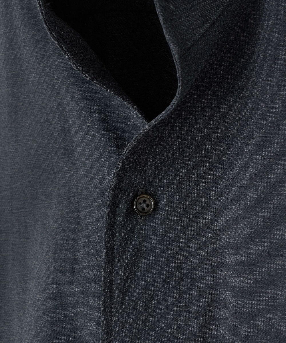 MEN'S BIGI SMARTTECH ナイロンストレッチ スタンドカラーシャツ＜接触冷感/ストレッチ/防シワ性/ウォッシャブル＞ グレー
