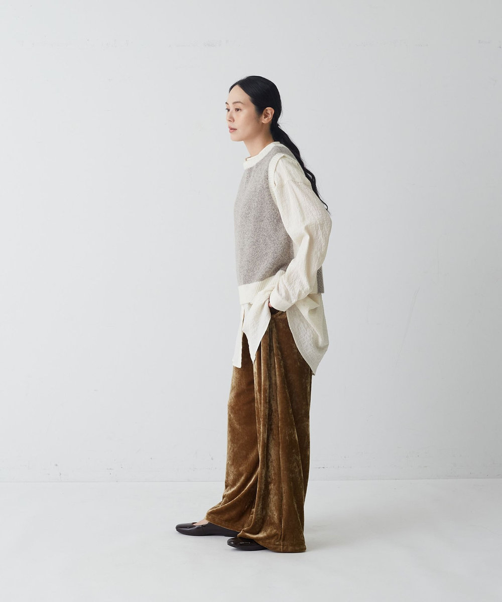 congés payés ADIEU TRISTESSE ベロアパンツ カーキ