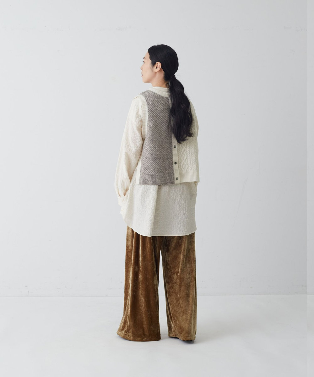 congés payés ADIEU TRISTESSE ベロアパンツ カーキ