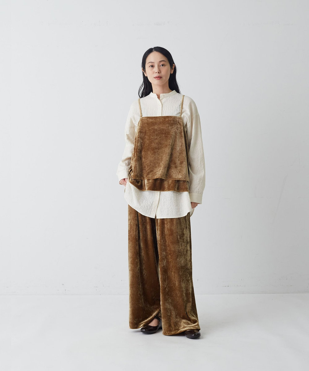 congés payés ADIEU TRISTESSE ベロアパンツ カーキ