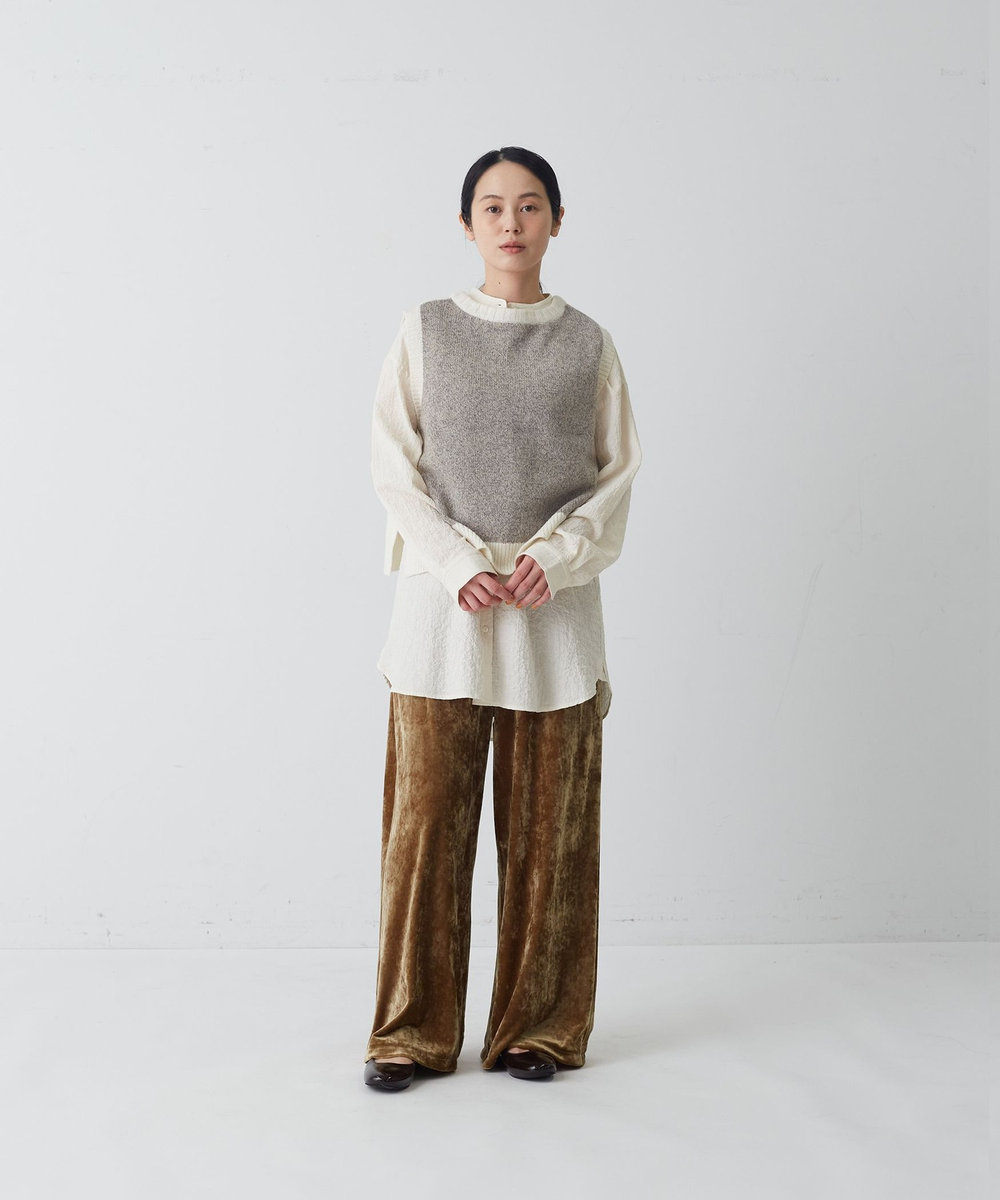congés payés ADIEU TRISTESSE ベロアパンツ カーキ