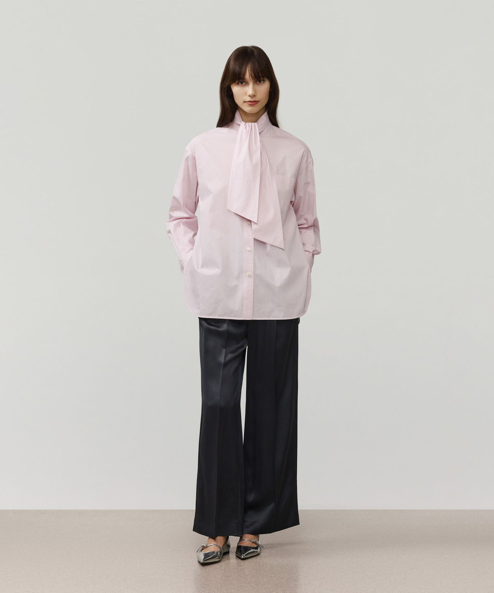 DÉPAREILLÉ SATIN FLARE PANTS / サテンフレアパンツ チャコールグレー