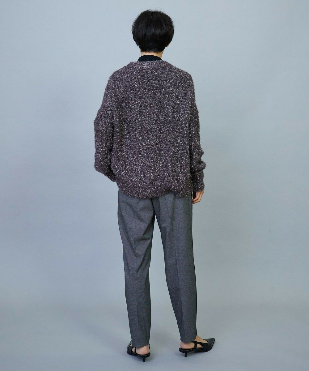 MOGA ウールライクピンヘッドテーパードパンツ ネイビー