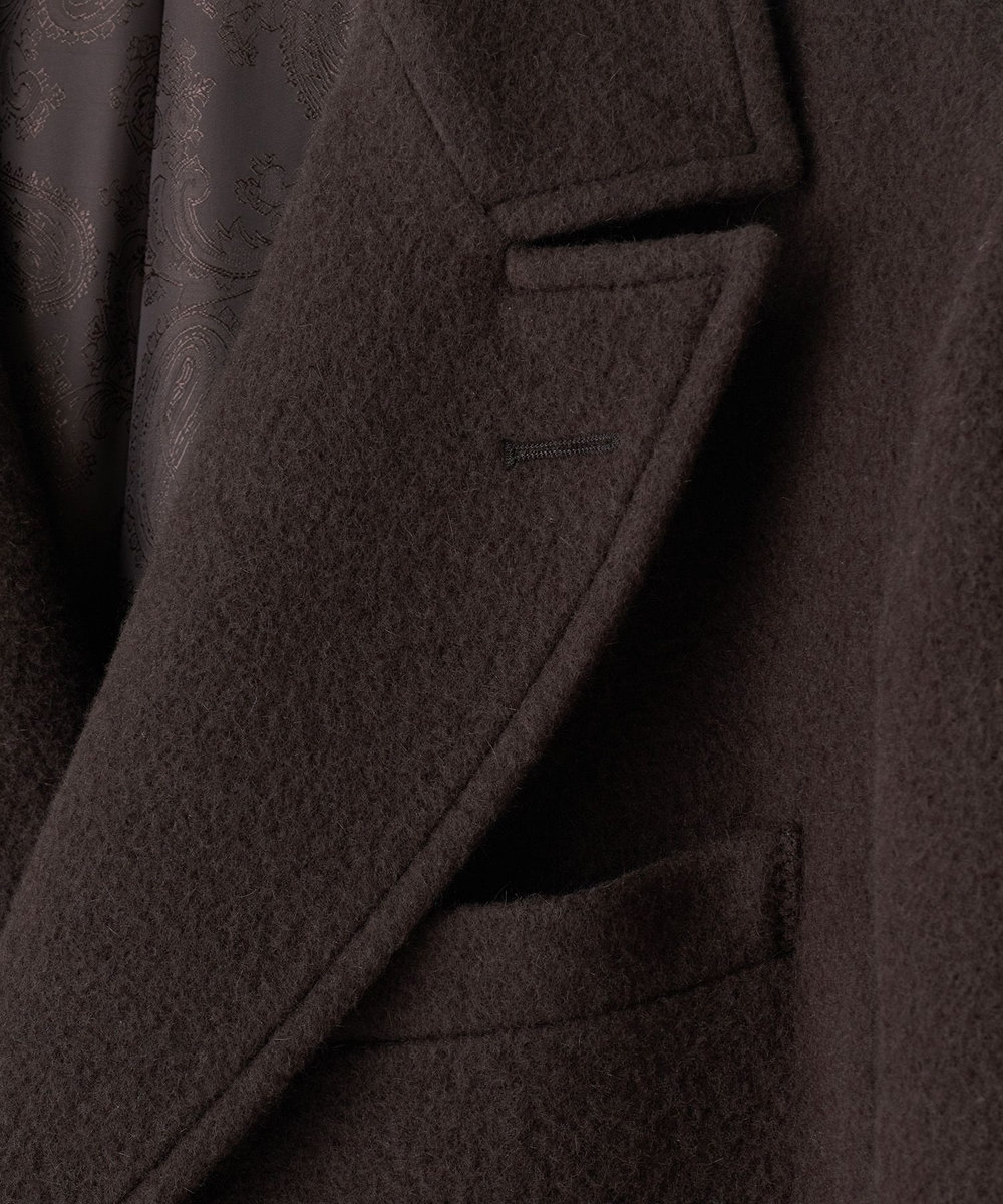 MEN'S BIGI ウールアンゴラビーバーポロコート カーキ