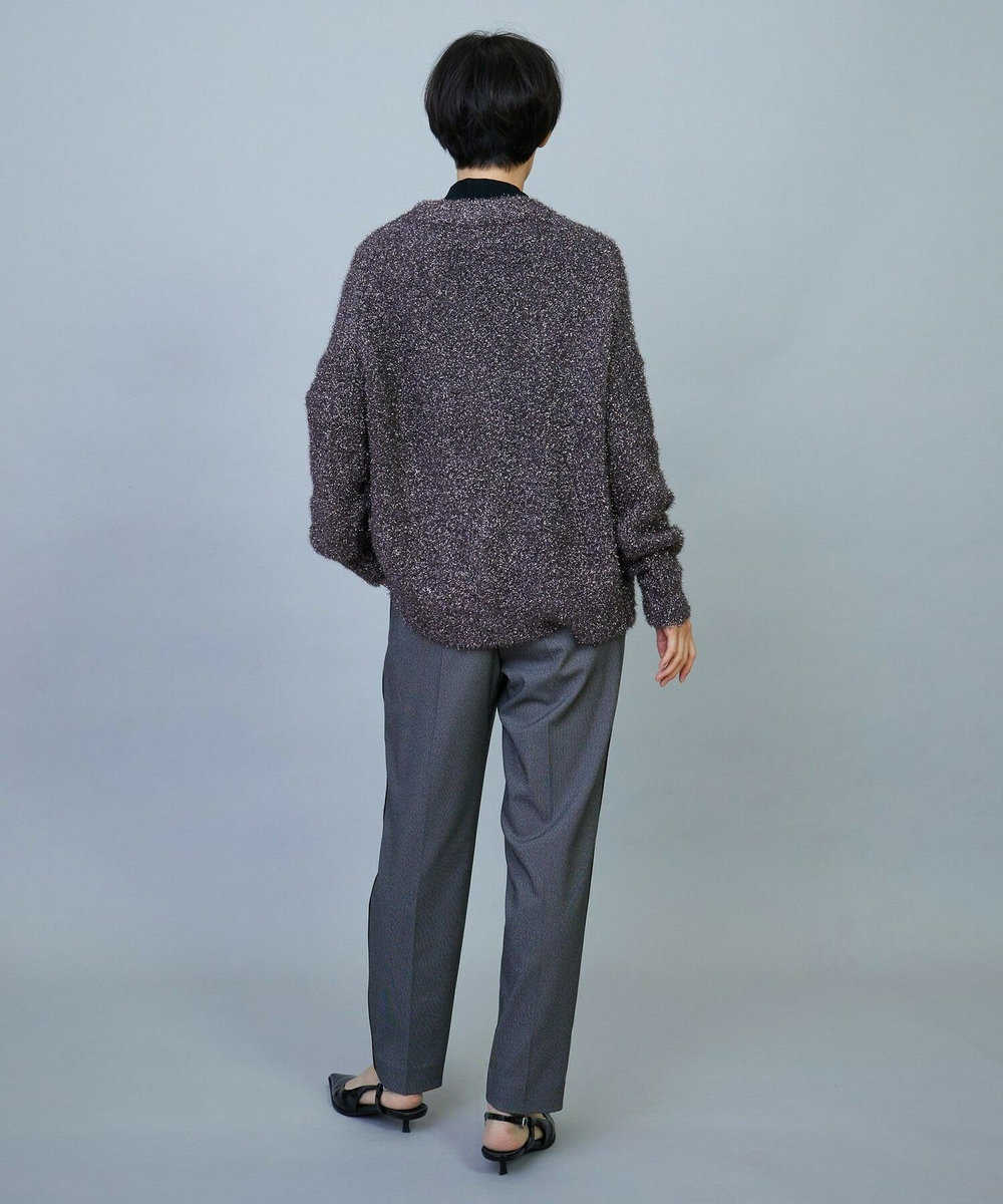 MOGA ウールライクピンヘッドテーパードパンツ ネイビー