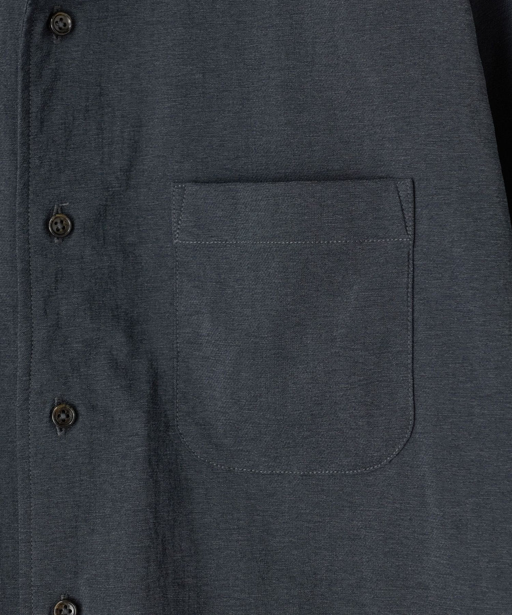 MEN'S BIGI SMARTTECH ナイロンストレッチ スタンドカラーシャツ＜接触冷感/ストレッチ/防シワ性/ウォッシャブル＞ グレー