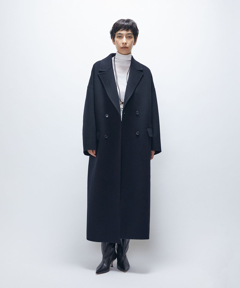 1er Arrondissement 【WEB・一部店舗限定】TOPダブルビーバーチェスターコート ブラック
