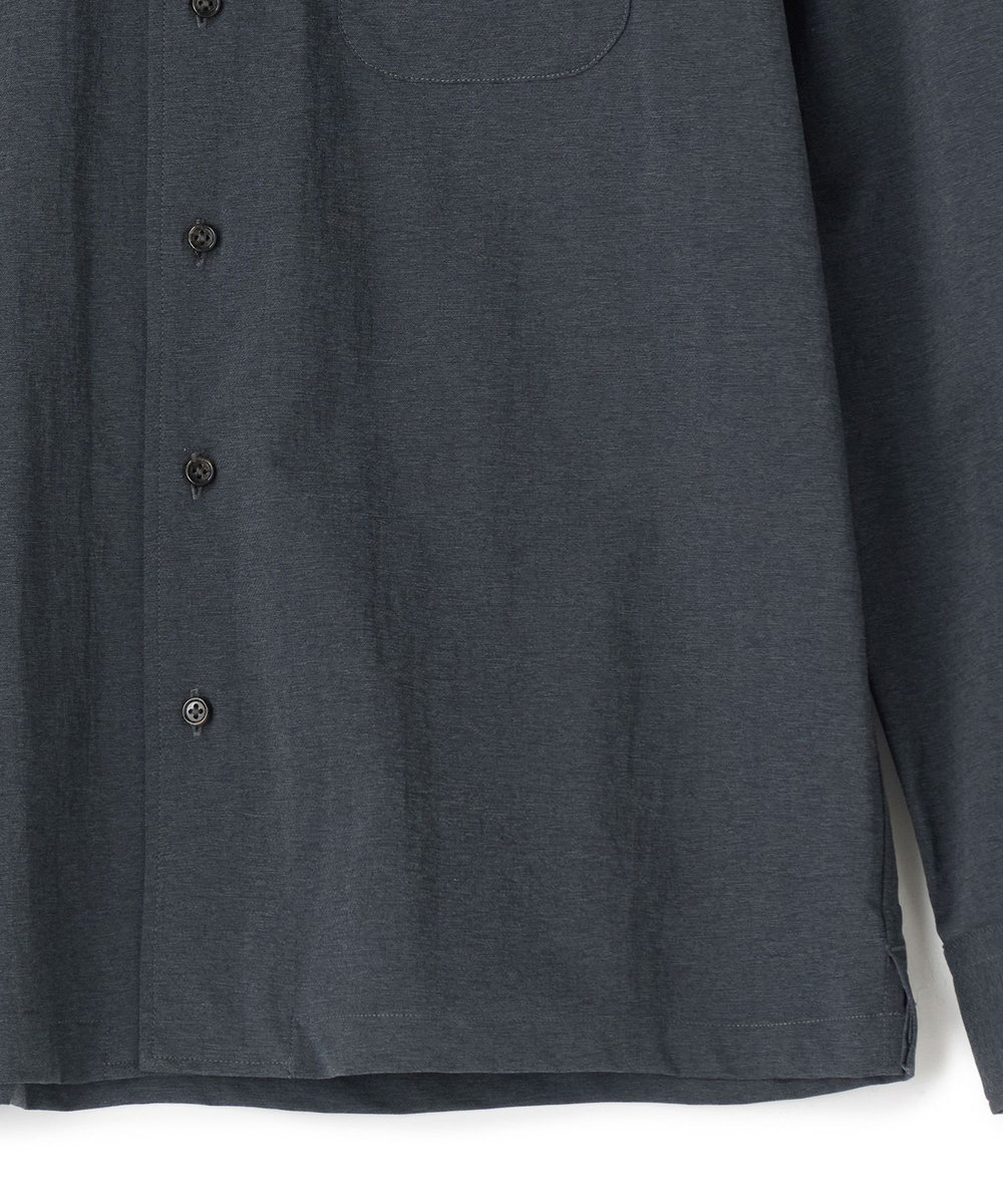 MEN'S BIGI SMARTTECH ナイロンストレッチ スタンドカラーシャツ＜接触冷感/ストレッチ/防シワ性/ウォッシャブル＞ グレー