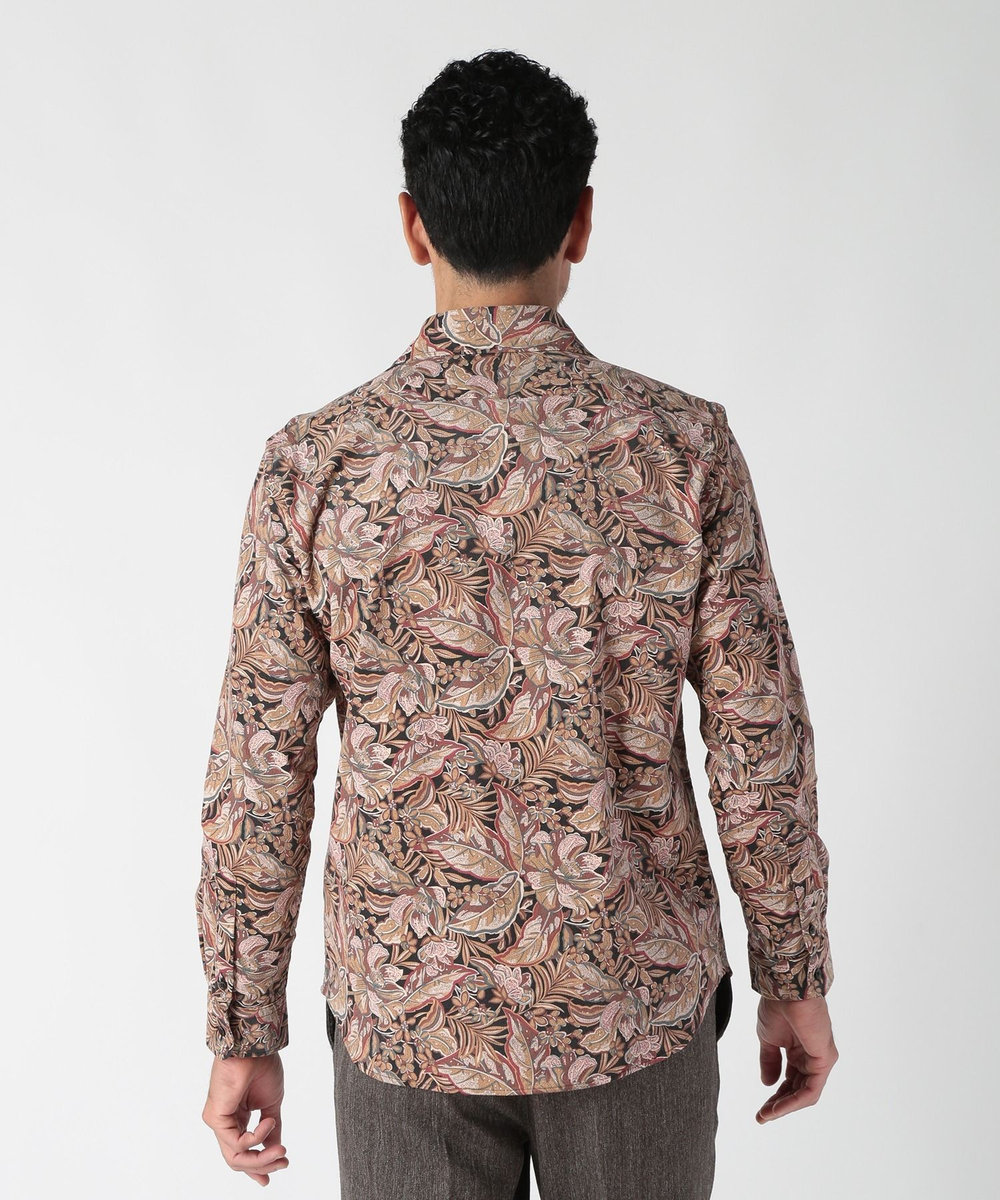 MEN'S BIGI Liberty コーデュロイフラワープリントシャツ ボルドー