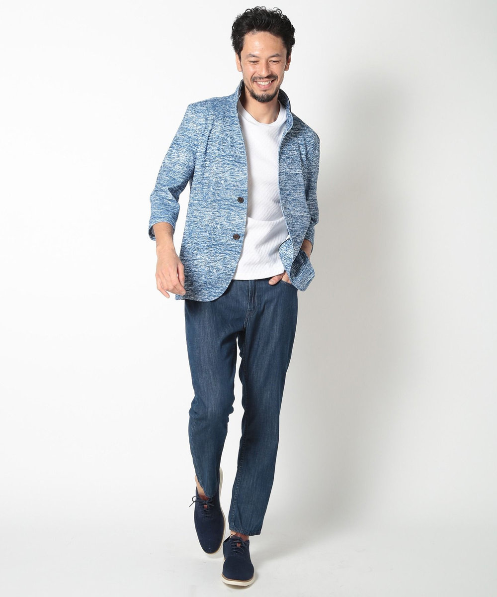 MEN'S BIGI リンクスジャカードシルケットカットソー ホワイト
