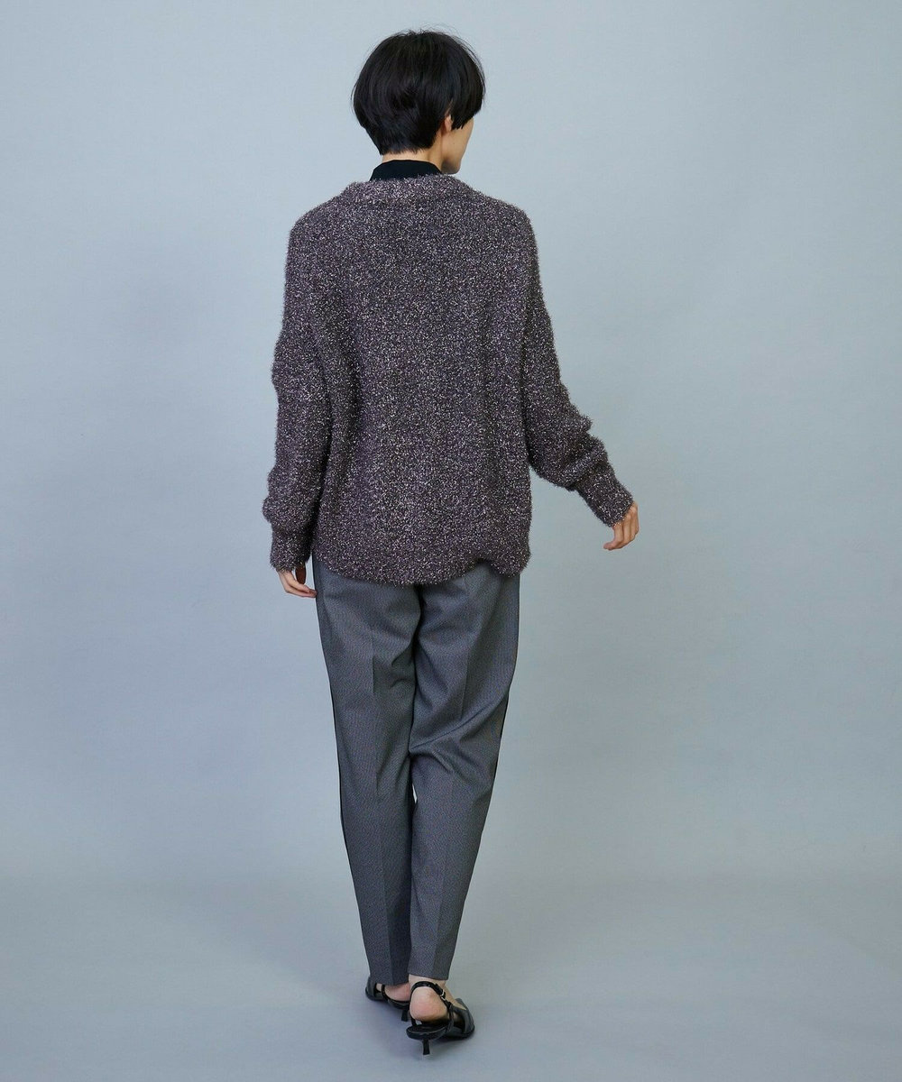 MOGA ウールライクピンヘッドテーパードパンツ ネイビー