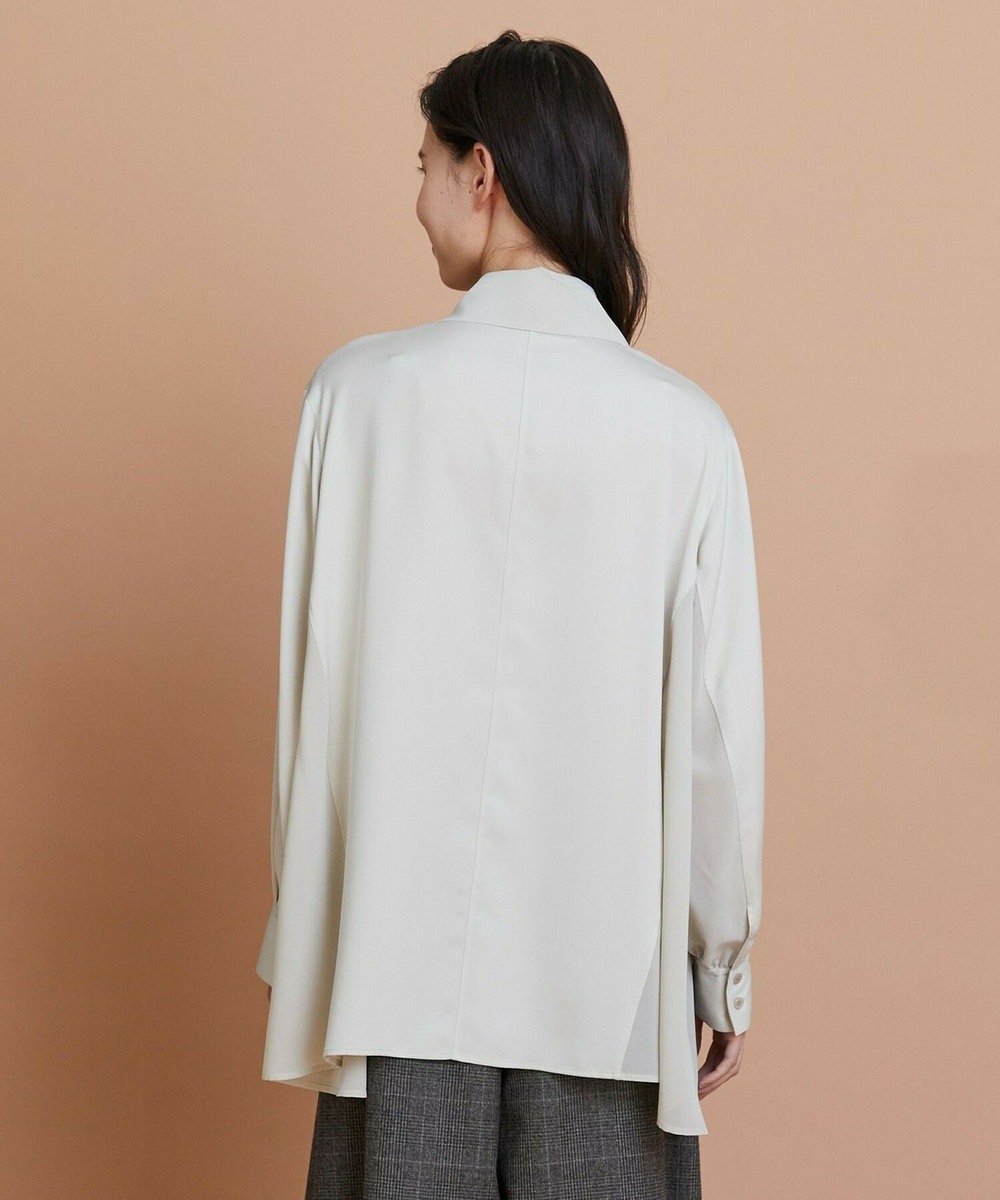 L'EQUIPE クレープサテン＆シフォンブラウス ベージュ