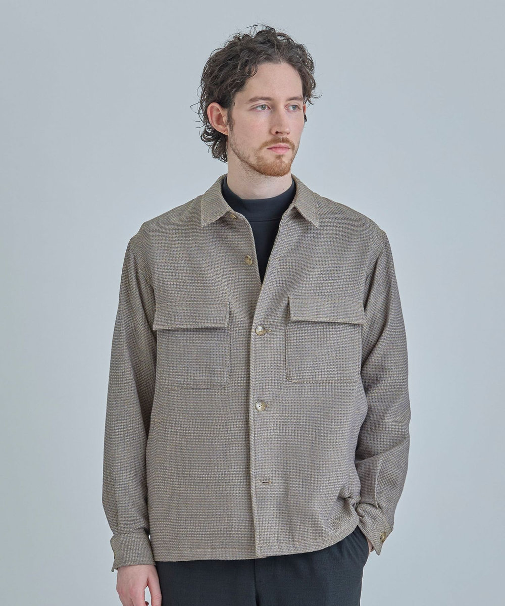 MEN'S BIGI ドビーミックスメランジ CPOシャツ イエロー