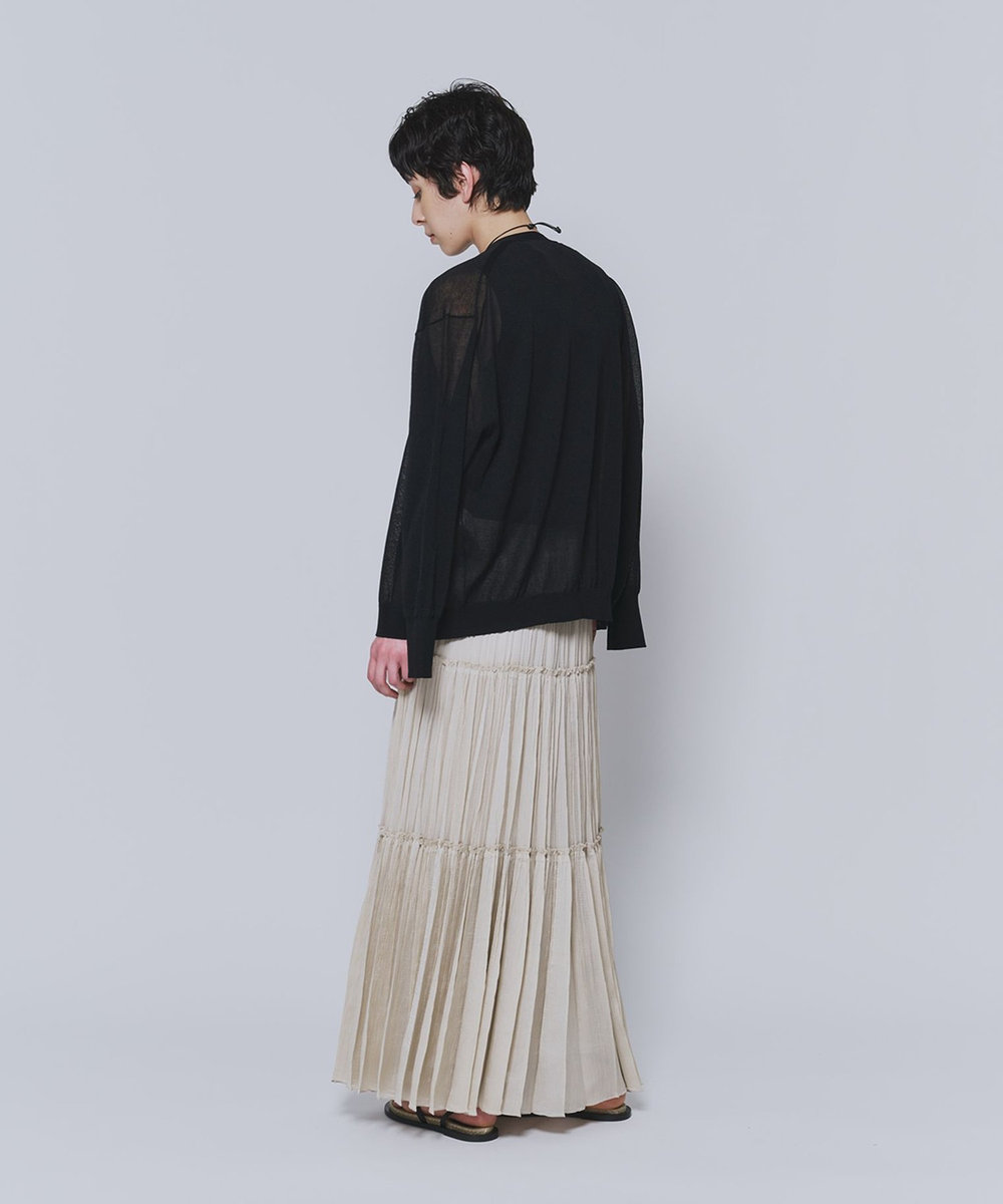 1er Arrondissement コットンナイロンシアーカーディガン ブラック