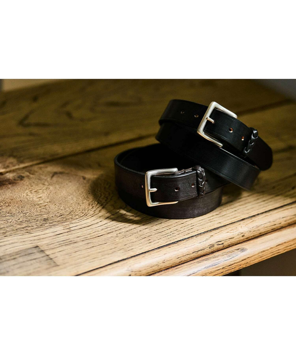 MEN'S BIGI 【Haddon&Jones/ハッドンアンドジョーンズ】別注メッシュループレザーベルト ブラウン