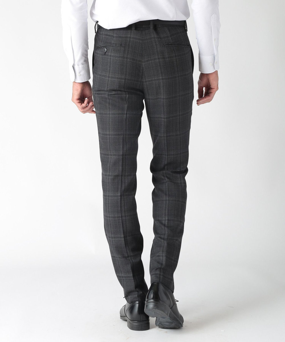 MEN'S BIGI 【ACTIVE TAILOR】ホップサックチェックパンツ グレー
