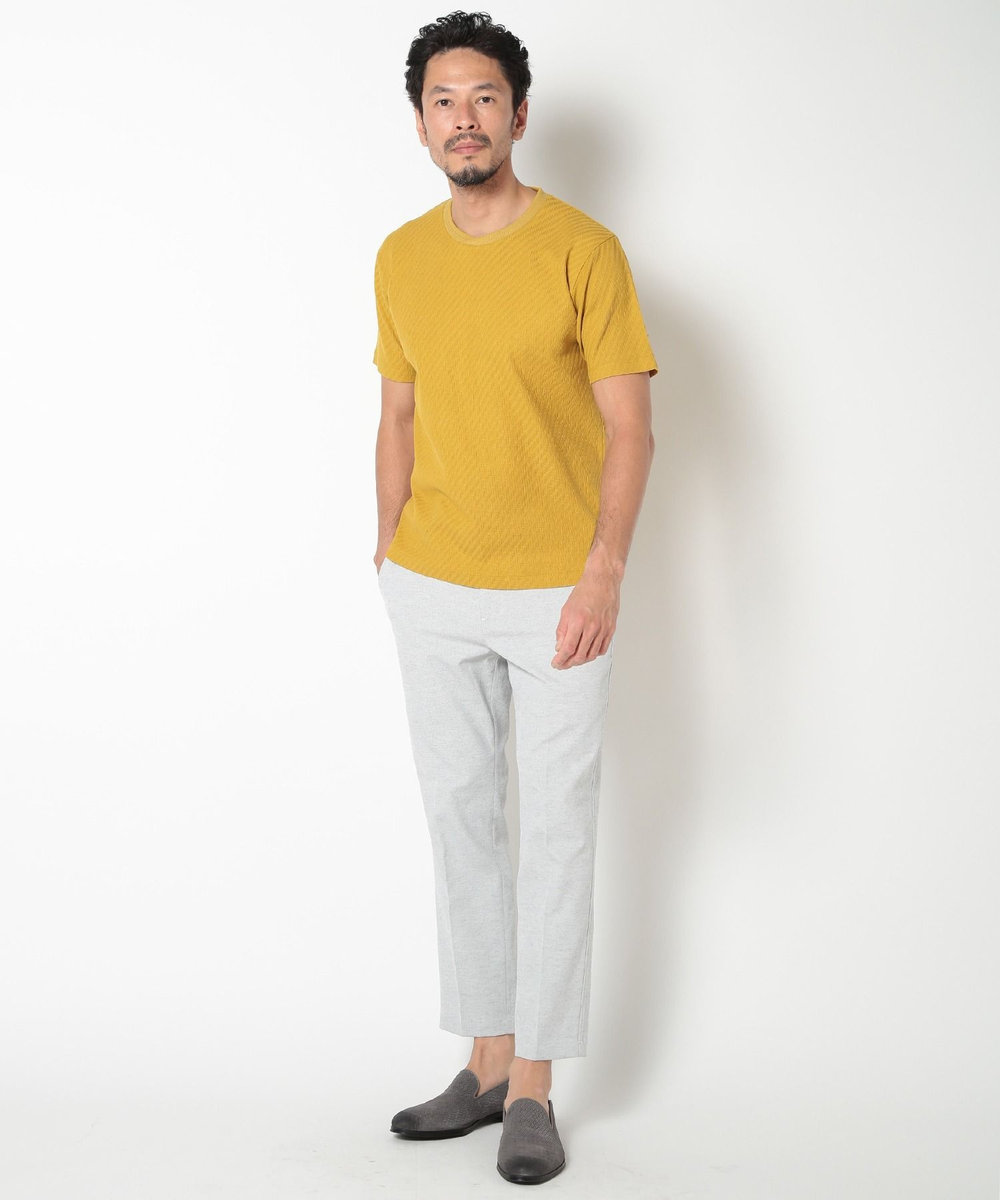 MEN'S BIGI リンクスジャカードシルケットカットソー イエロー