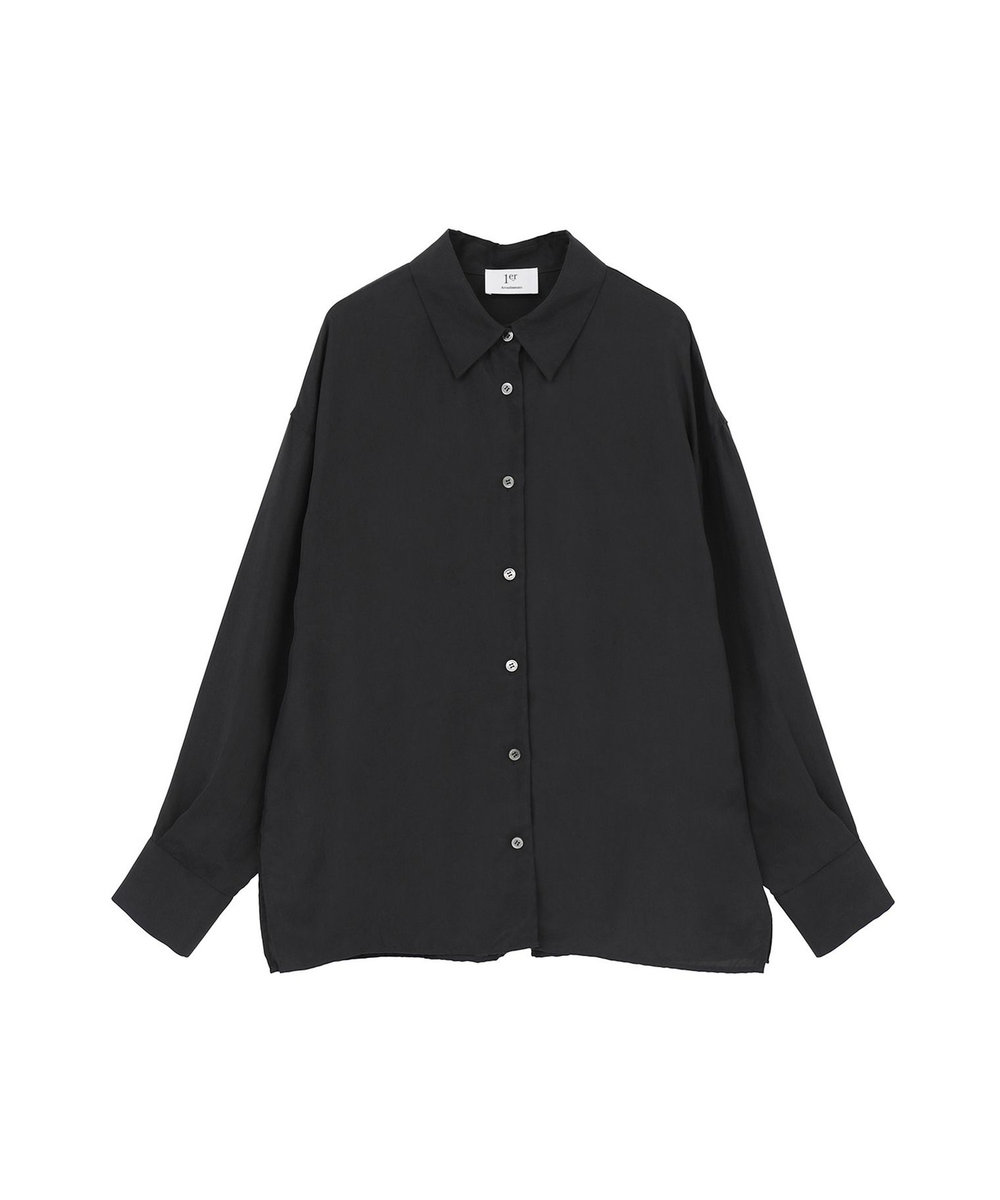 1er Arrondissement キュプラフィブリルレギュラーカラーシャツ ブラック