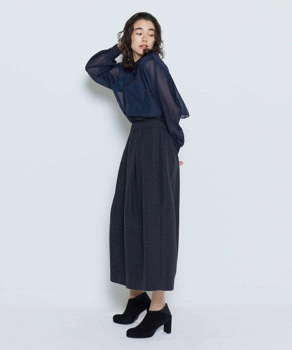 feerique シアーローンレイヤードブラウス ネイビー