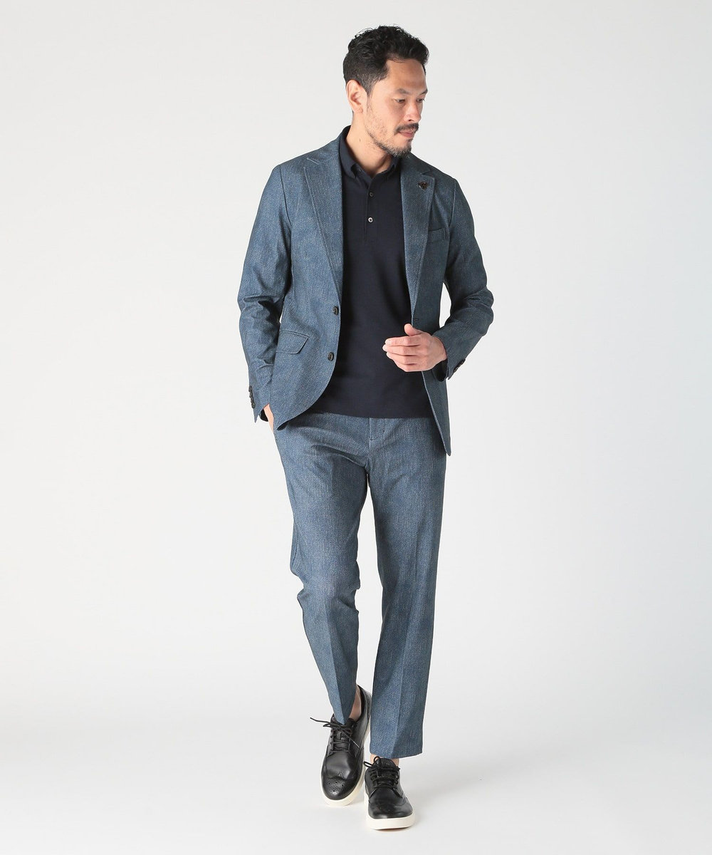 MEN'S BIGI  【COLE HAAN/コール ハーン】別注 メッシュジャージ素材ポロシャツ<吸水速乾><2WAYストレッチ> ネイビー