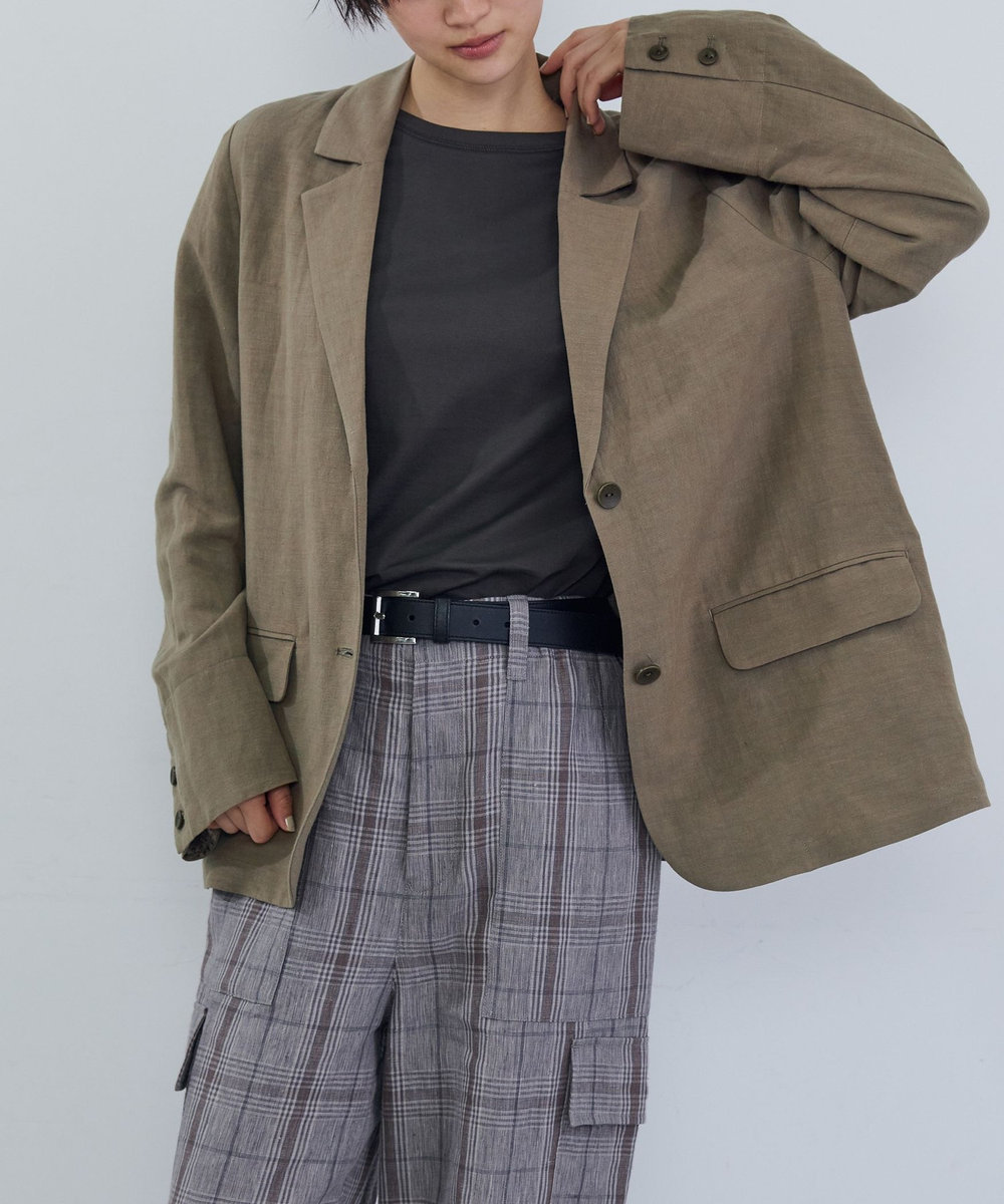 ADIEU TRISTESSE リネンレーヨンジャケット モカ