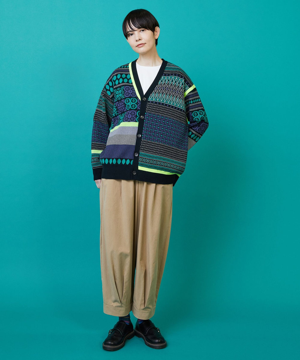 FRAPBOIS ミックスクロア カーディガン ブラック