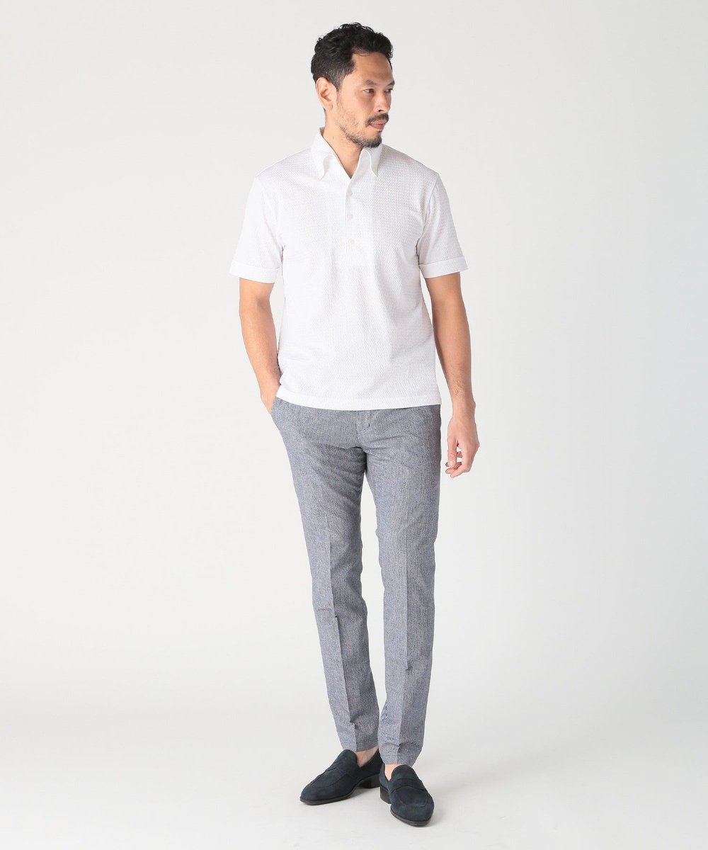 MEN'S BIGI COOL DOTS メランジプリントスラックスパンツ〈イージーケア/吸水速乾〉 ネイビー
