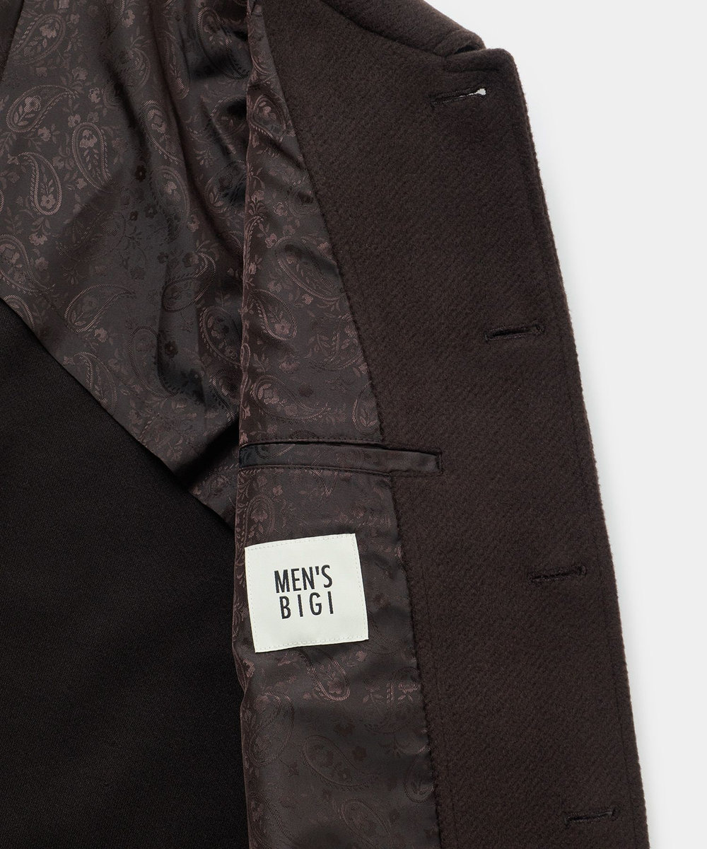 MEN'S BIGI テックビーバーツイルカーコートブルゾン［ストレッチ］ ブラウン