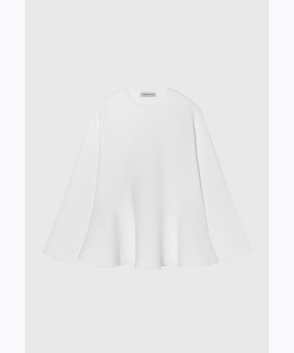 DÉPAREILLÉ POLYESTER JERSEY FLARE TOPS / ポリエステルジャージーフレアトップス オフホワイト