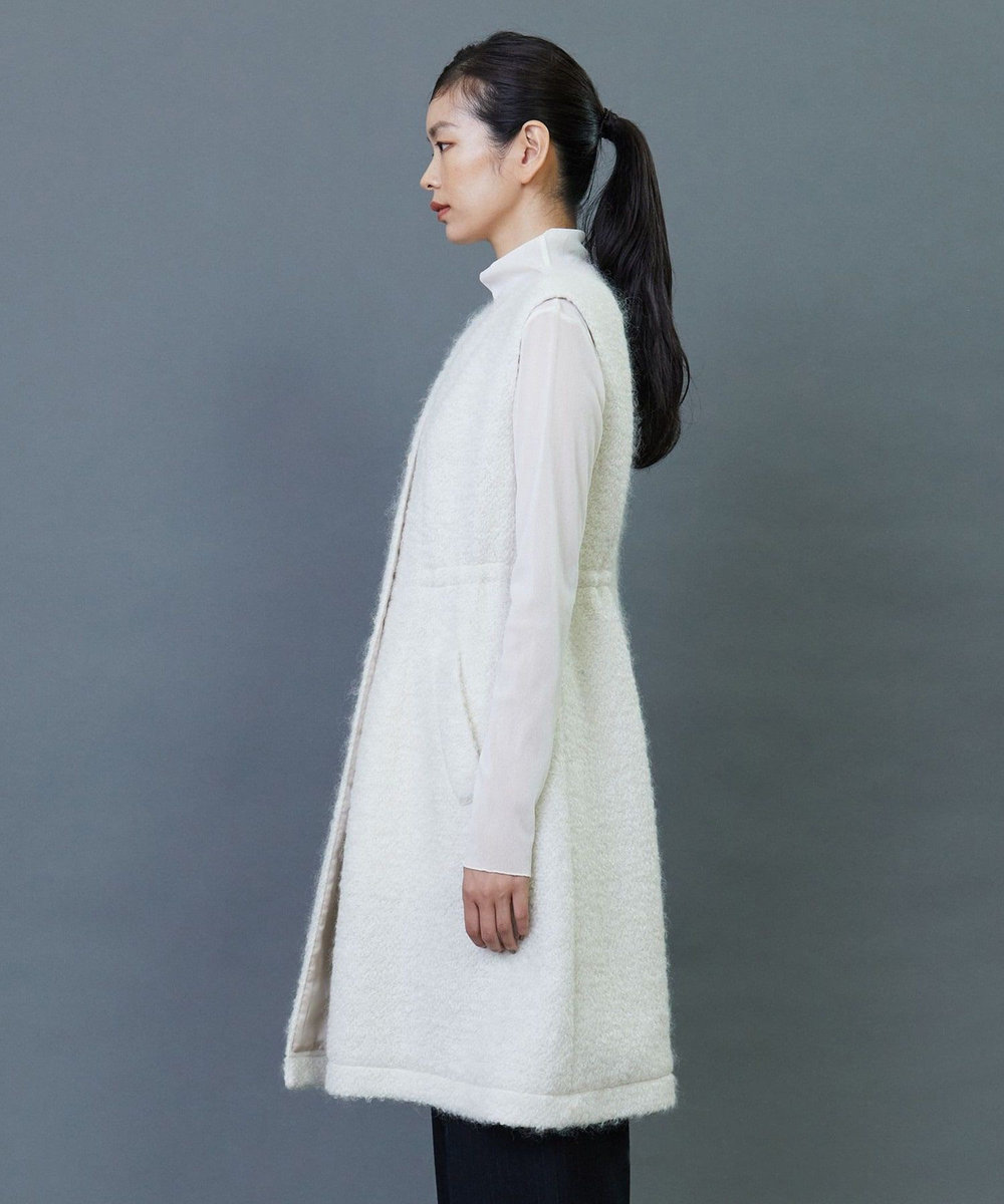 L'EQUIPE COUTURIER モヘヤリングウールロングジレ ホワイト