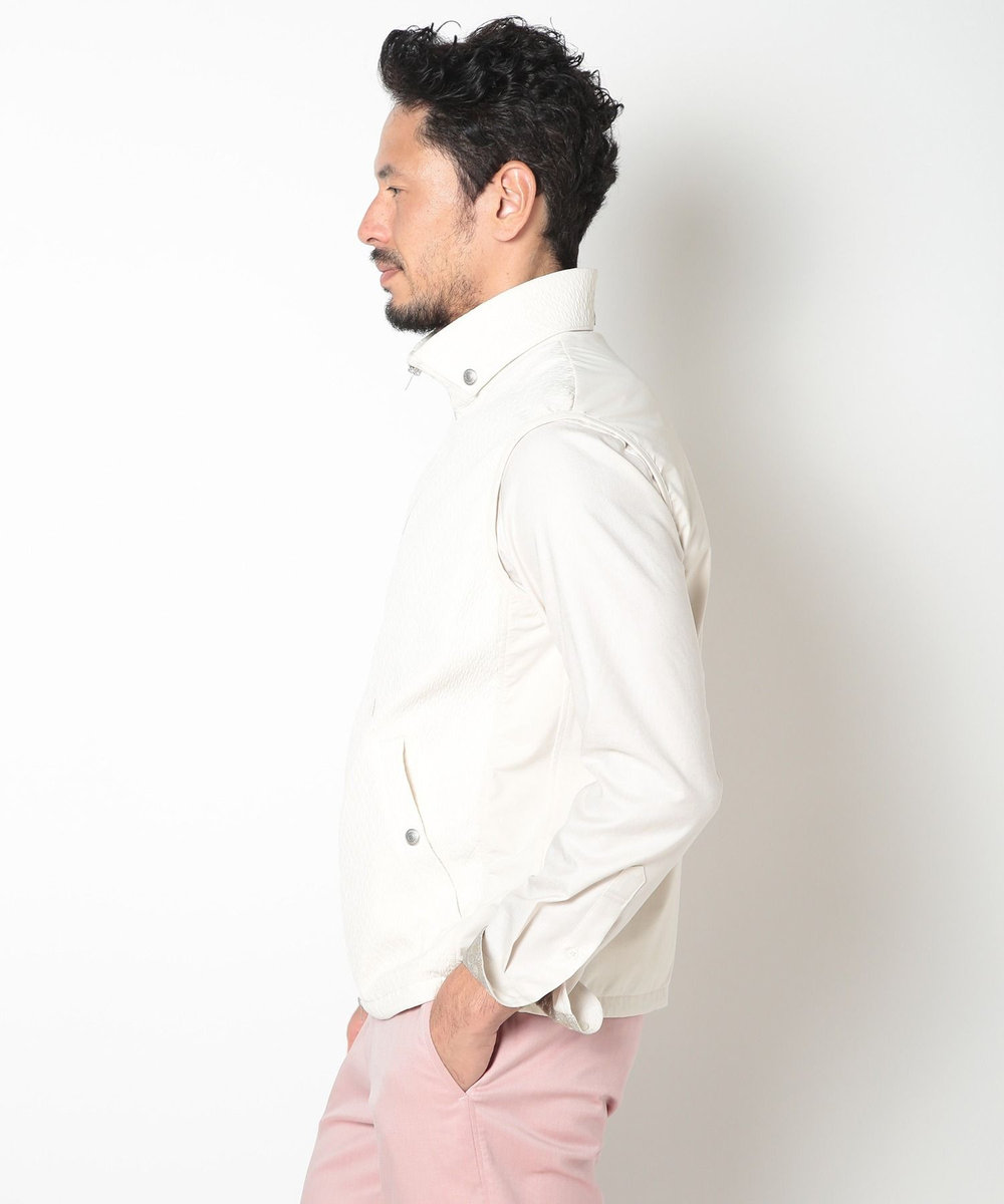 MEN'S BIGI フクレジャカードキルティングベスト ベージュ