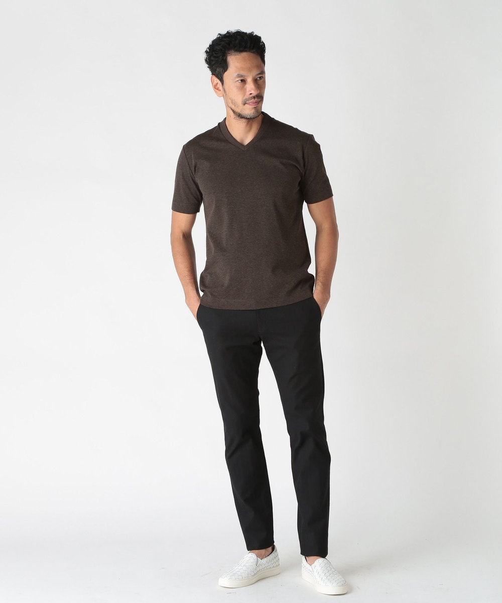 MEN'S BIGI ＜ON/OFF兼用＞シャドーヘリンボーンストレッチパンツ ブラック