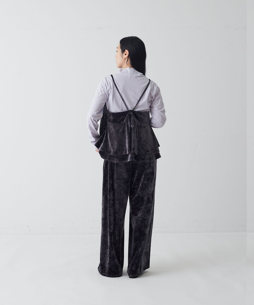 congés payés ADIEU TRISTESSE ベロアパンツ チャコールグレー