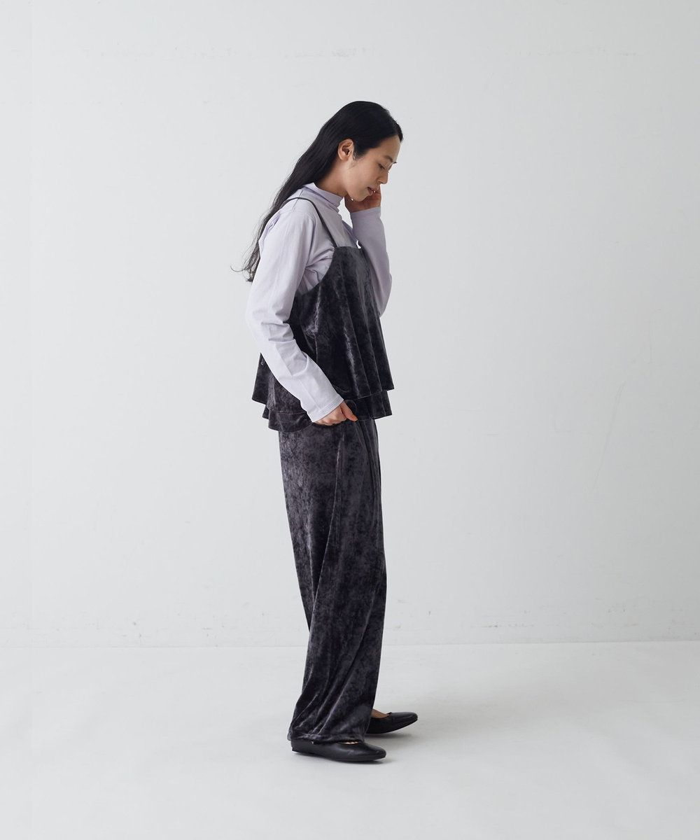 congés payés ADIEU TRISTESSE ベロアパンツ チャコールグレー