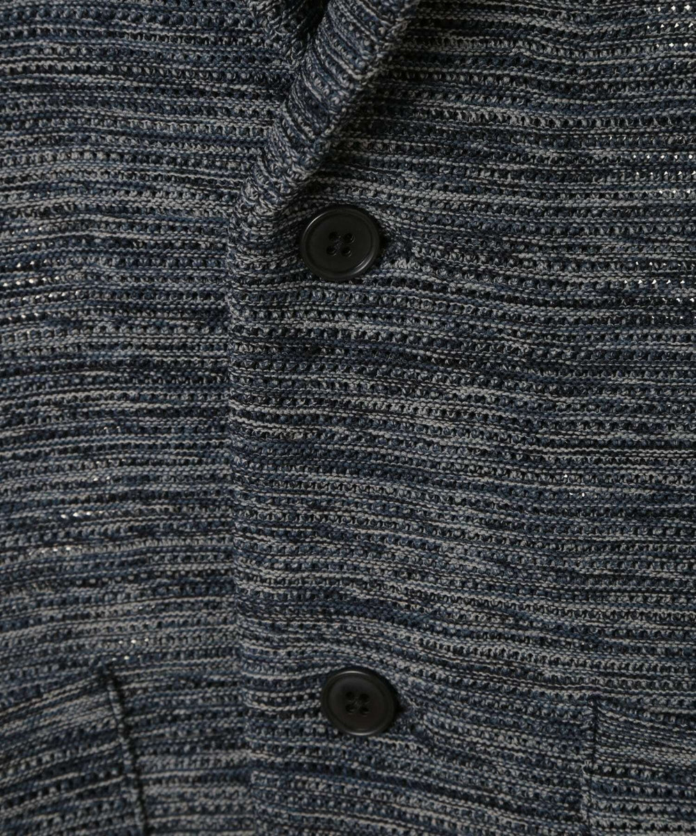 MEN'S BIGI 3色撚りニットジャケット ネイビー