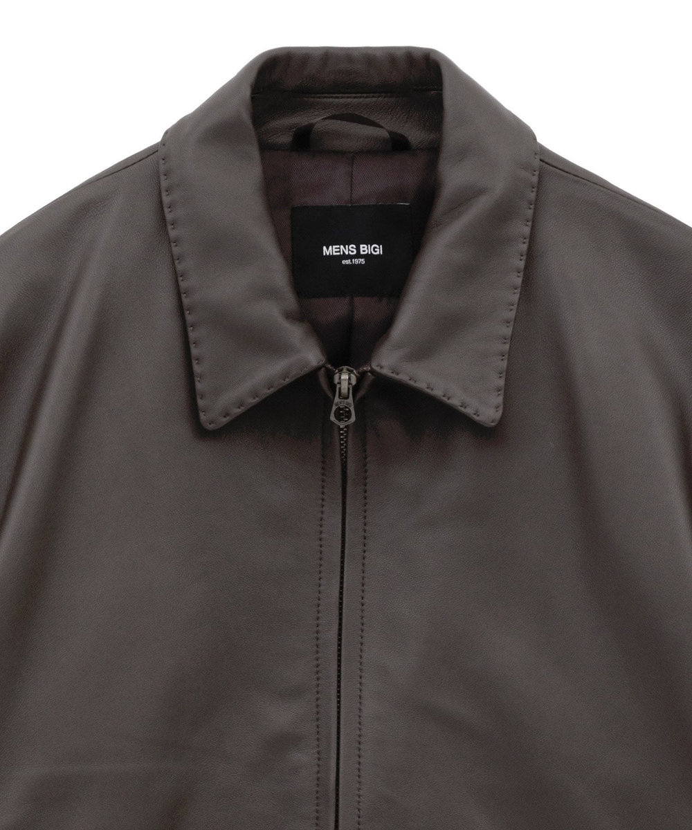 MEN'S BIGI クロームタンニングシープレザージャケット ブラウン