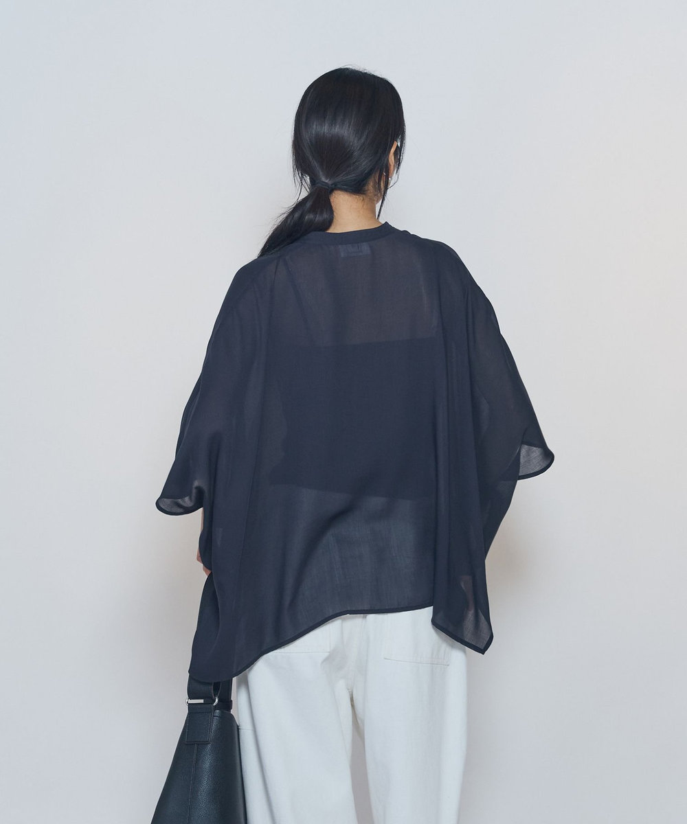 1er Arrondissement スタンドカラーボイルシャツ ブラック