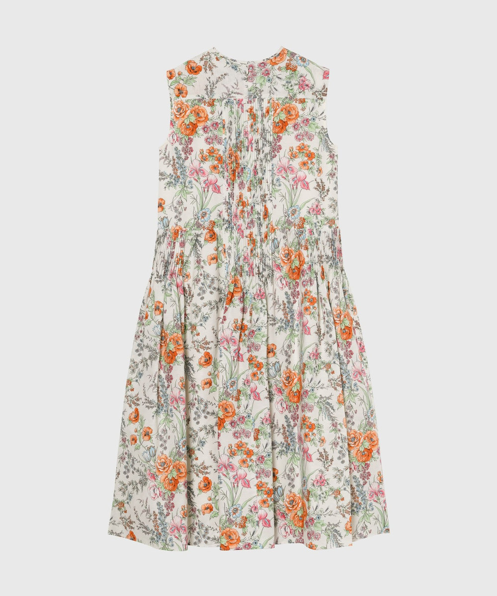 DÉPAREILLÉ LINEN COTTON FLOWER PRINT DRESS / リネンコットンフラワープリントドレス ベージュ