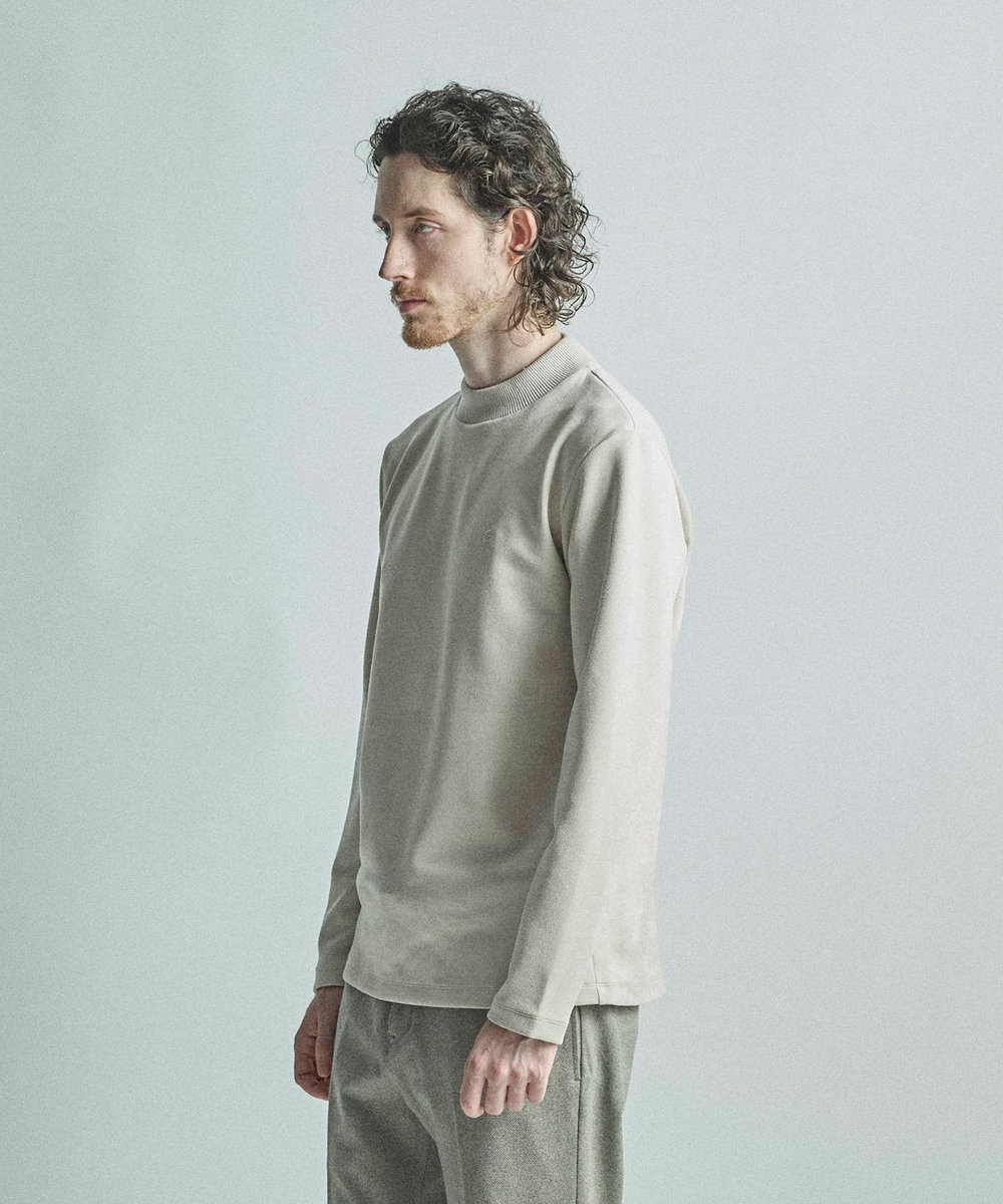 MEN'S BIGI 【COLE HAAN/コール ハーン】別注スエードタッチモックネックロングTシャツ ホワイト