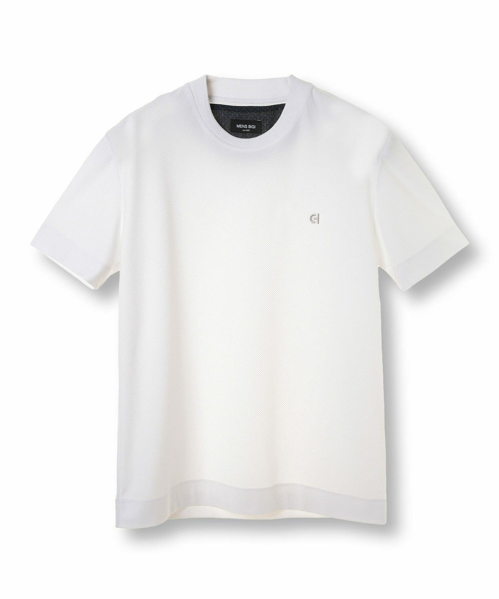 MEN'S BIGI 【COLE HAAN/コール ハーン】別注 ハニカムジャージ素材ジャケットTEE<抗菌/UVカット/4WAYストレッチ> ホワイト